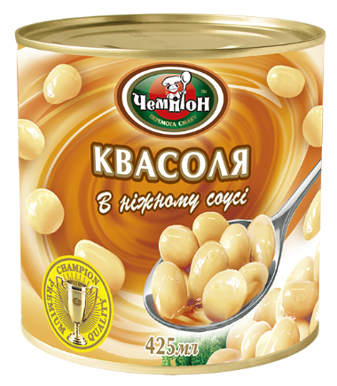 Квасоля консервована ЧЕМПІОН у ніжному соусі, 410г